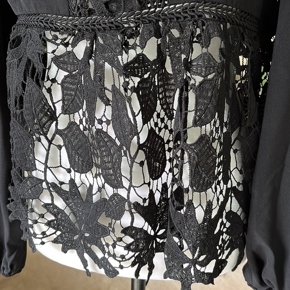 Guipure Lace Insert Lantern Sleeve - Picture 4 of 6